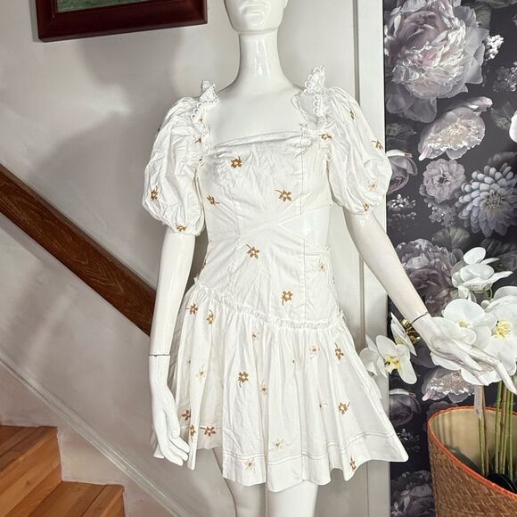 Anthropologie En Saison Square-Neck Puff-Sleeve Dress/ XS - Picture 8 of 12